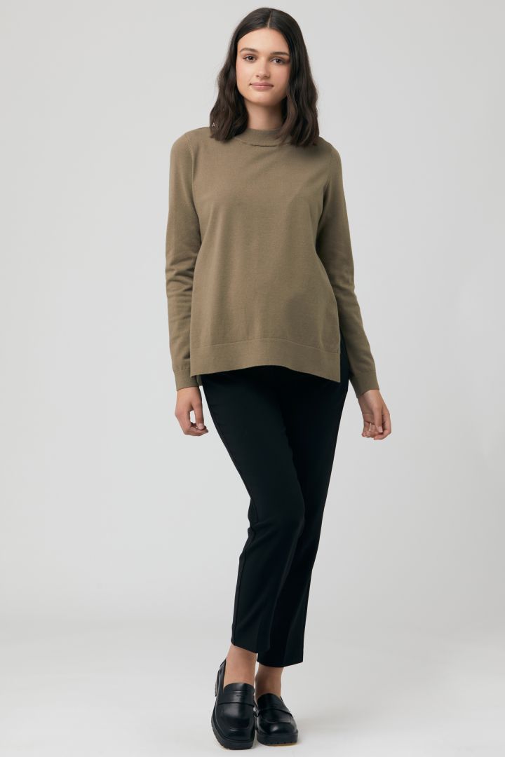 2 in 1 maternity jumper and shirt with nursing opening olive