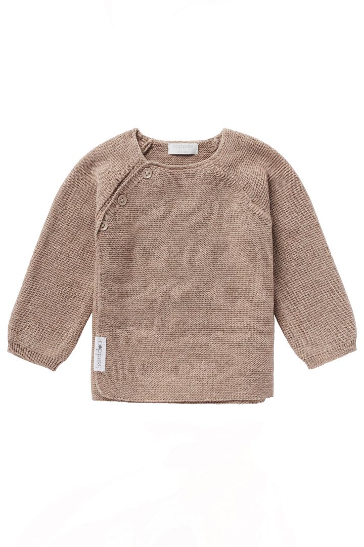 Organic Baby Wickel-Pullover taupe