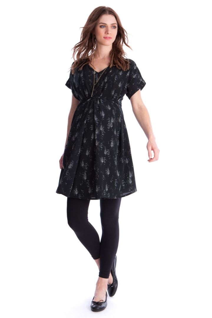 Woven Maternity Dress with Nursing Access