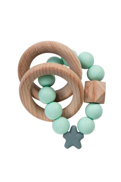 Wooden Rattle Teether mint