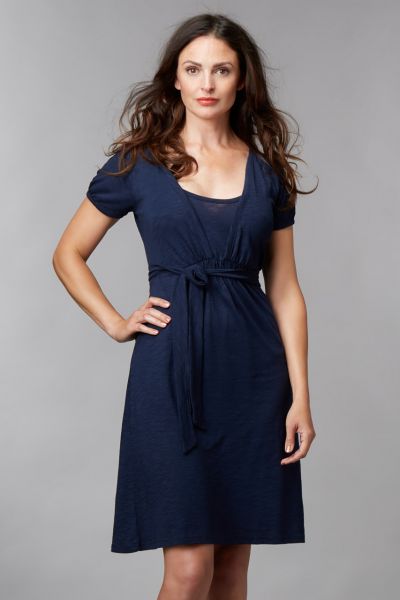 Maternity and nursing dress made from organic cotton