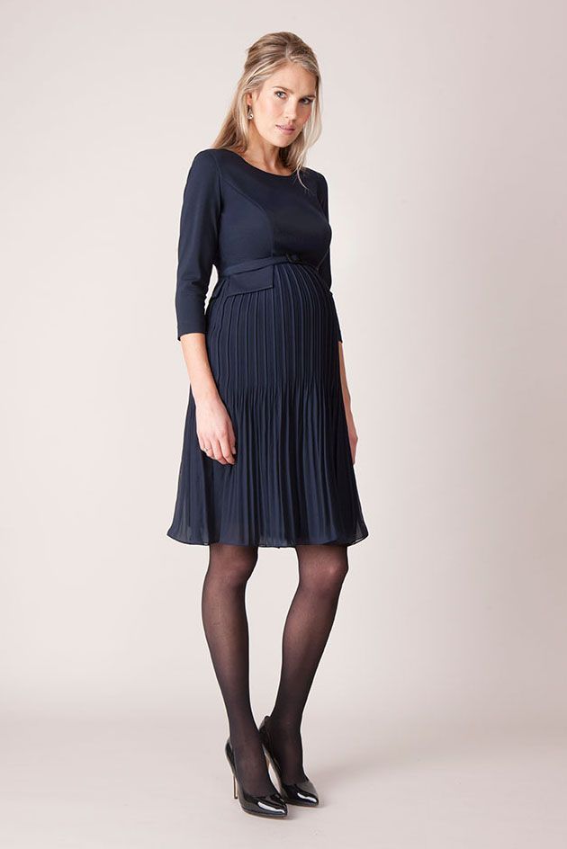 Pleated Dress dark blue