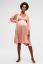 Preview: Kimono Maternity Dressing Gown with Lace coral pink