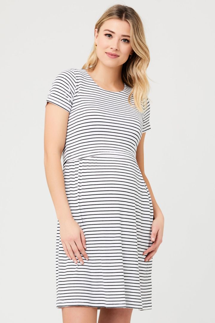 Maternity and Nursing Dress Striped