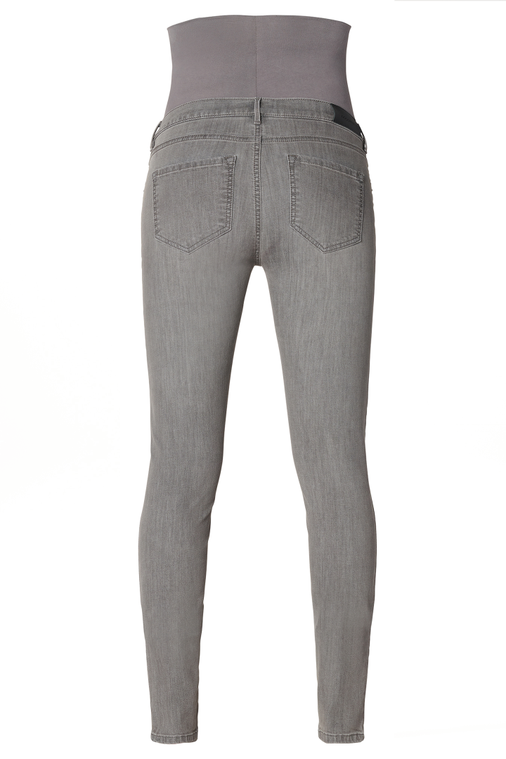 Skinny Maternity Jeans with Overbelly Waistband grey