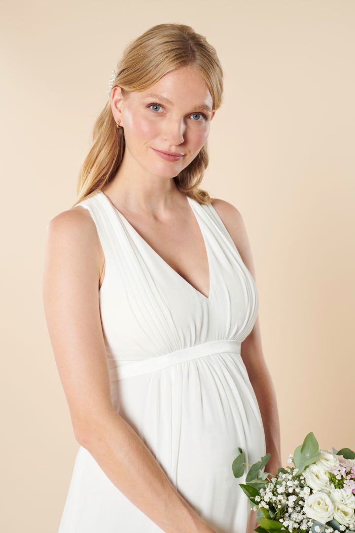 Maternity Wedding Gown with Low Back Neckline