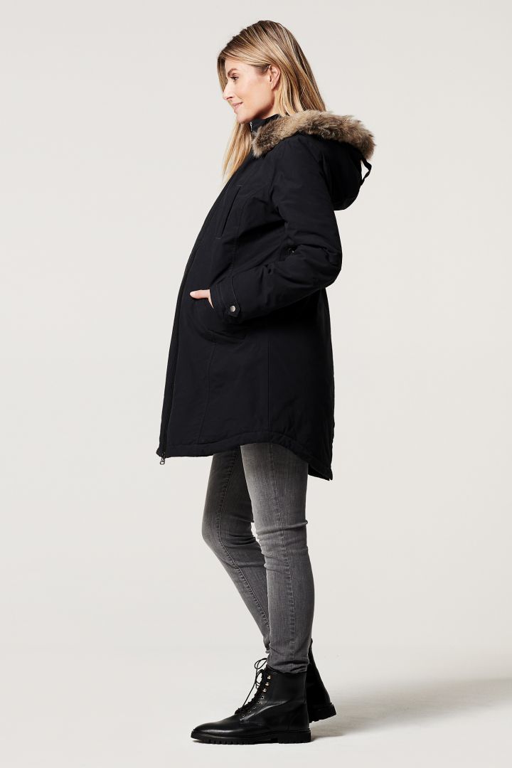 2 in 1 Maternity Jacket with Insert black