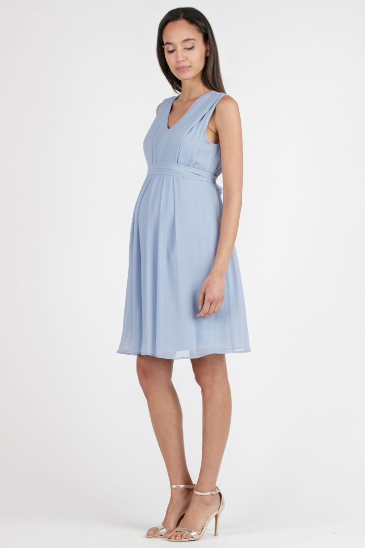 Chiffon Maternity and Nursing Dress light blue