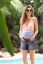 Preview: Halter neck maternity swimsuit with stripes