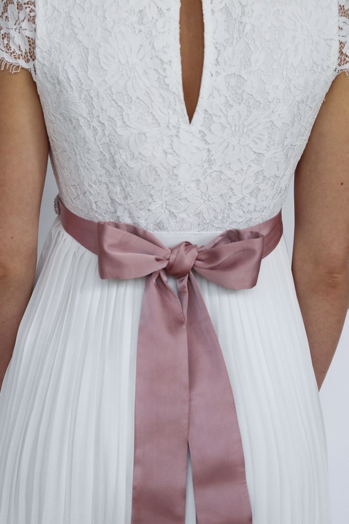 Wedding Dress Sash with Rhinestones rosewood