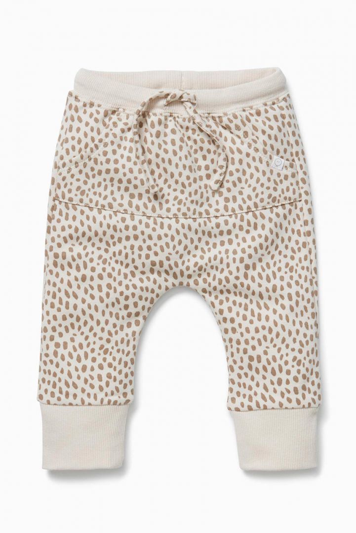 Organic cotton trousers with animal print