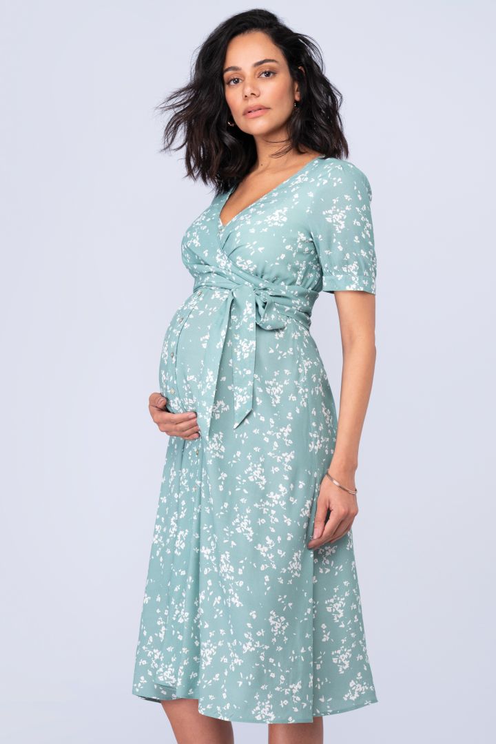 Midi Maternity and Nursing Sress in Wrap Look