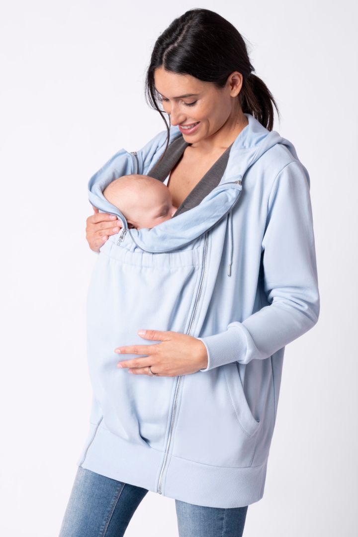 Maternity and Babywearing Hoody light blue