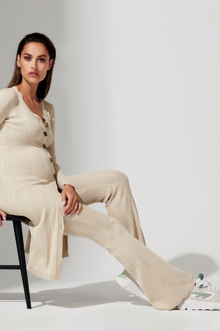 Flared Ribknit Maternity Trousers