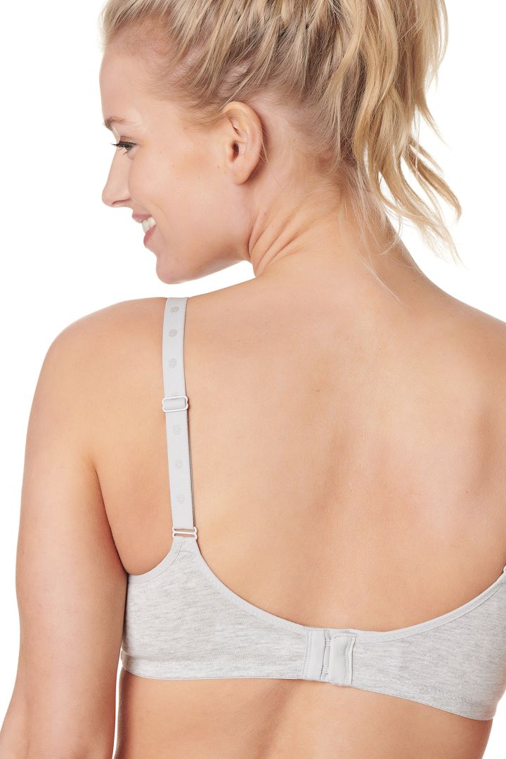 Cotton Nursing Bra with Form Cups and Bow grey