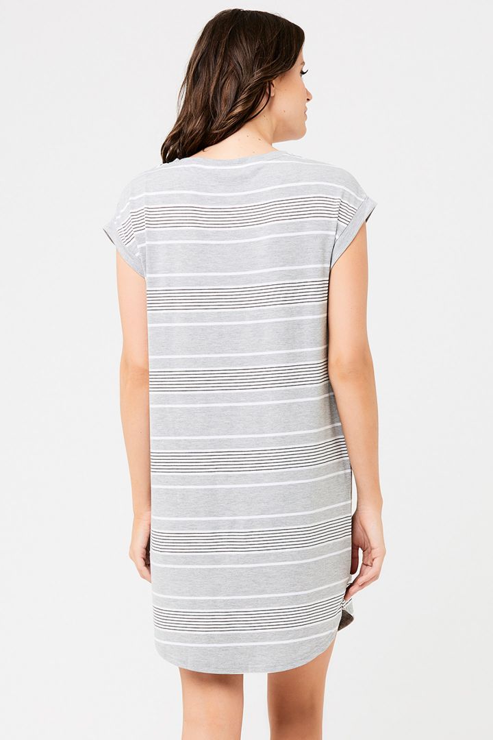 Two-layer maternity and nightshirt with striped print