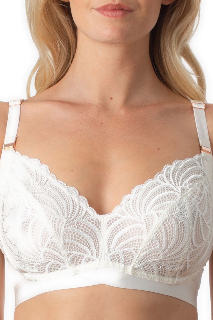 Soft Cup Maternity and Nursing Bra with Lace ivory
