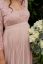 Preview: Festive Maternity Dress with Lace Top and Pleats 3/4 Sleeves rose