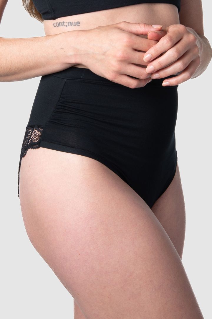 Bamboo Viscose Overbelly Briefs with Lace
