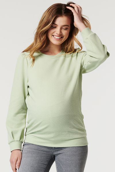 Maternity and Nursing Sweater with Puffy Sleeves