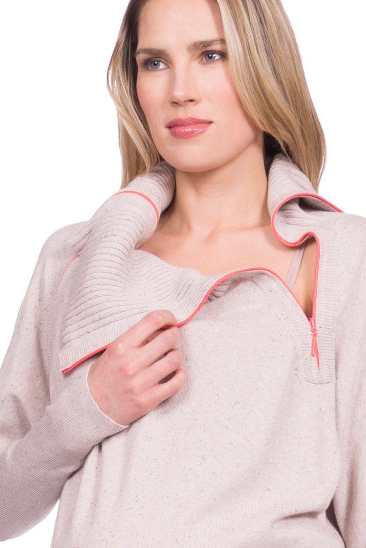 Rollneck Knitted Nursing Tunic sand