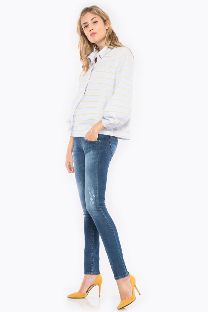 Slim Fit Maternity Jeans with Elastic Underbump Band