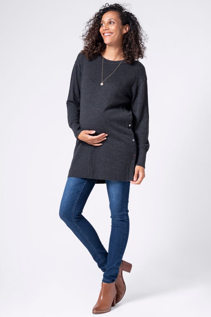 Maternity Knit Pullover with Nursing Opening
