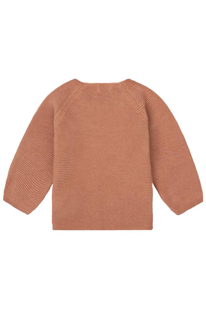 Organic Baby Wrap Sweater terracotta