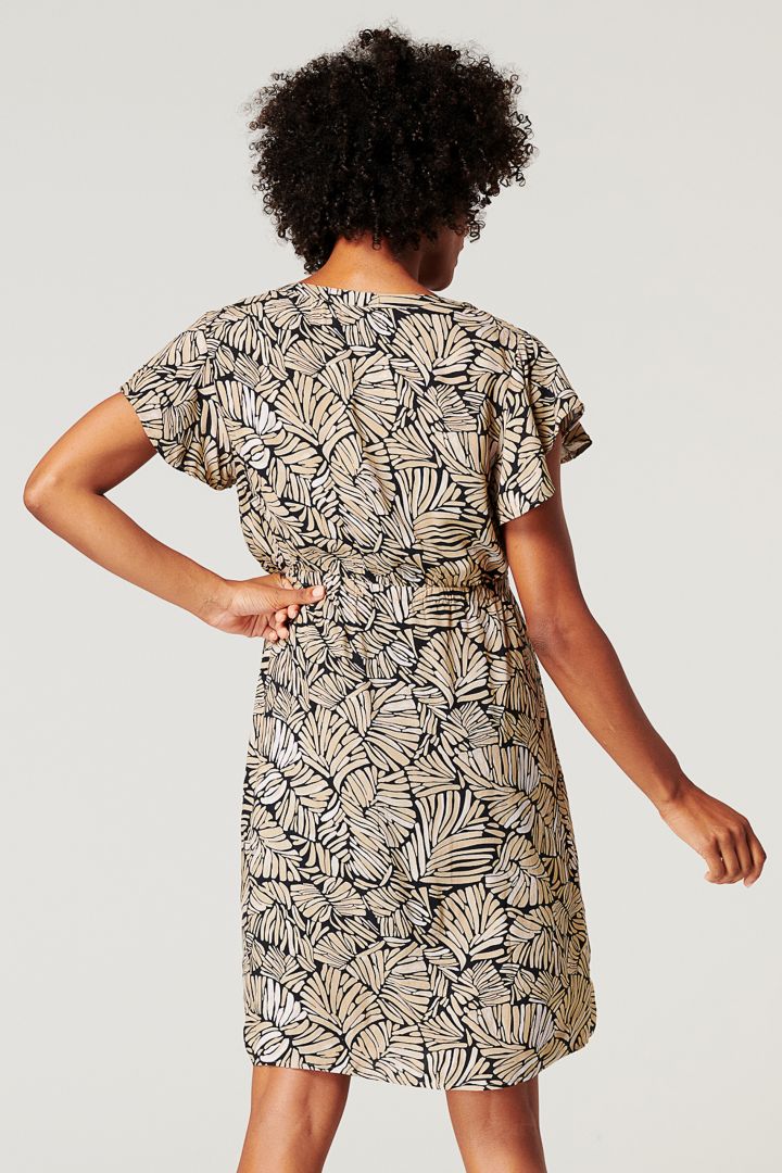 Ecovero Maternity and Nursing Dress with Palm Tree Print