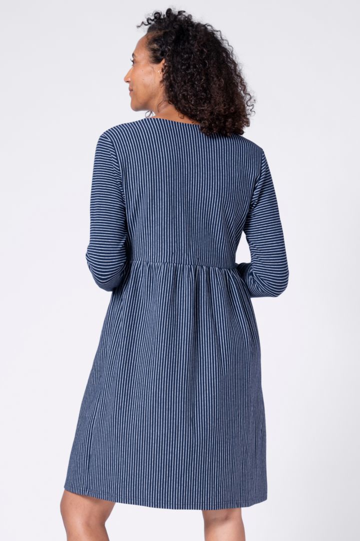 A-Line Maternity and Nursing Dress with Stripes