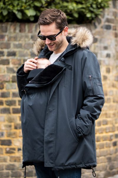 Men's Parka with Baby Pouch