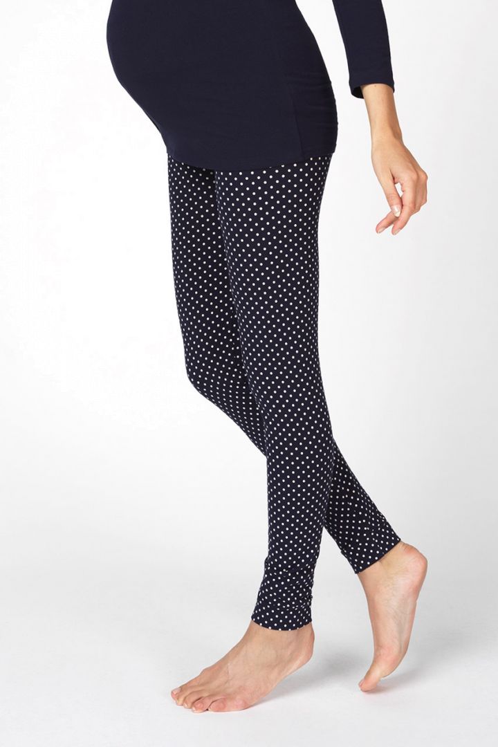 Maternity leggings made of organic cotton with polka-dot print