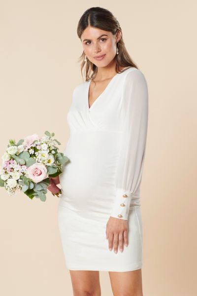 Maternity and Nursing Bridal Dress with Chiffon Sleeves