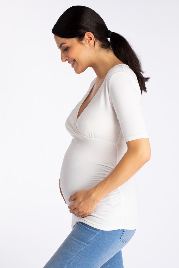 Livaeco Maternity and Nursing Shirt off-white