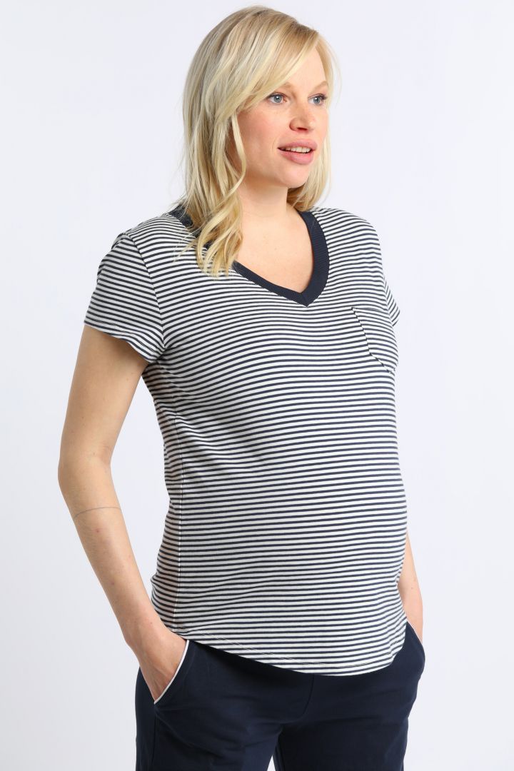 Striped Maternity Shirt in Organic Cotton