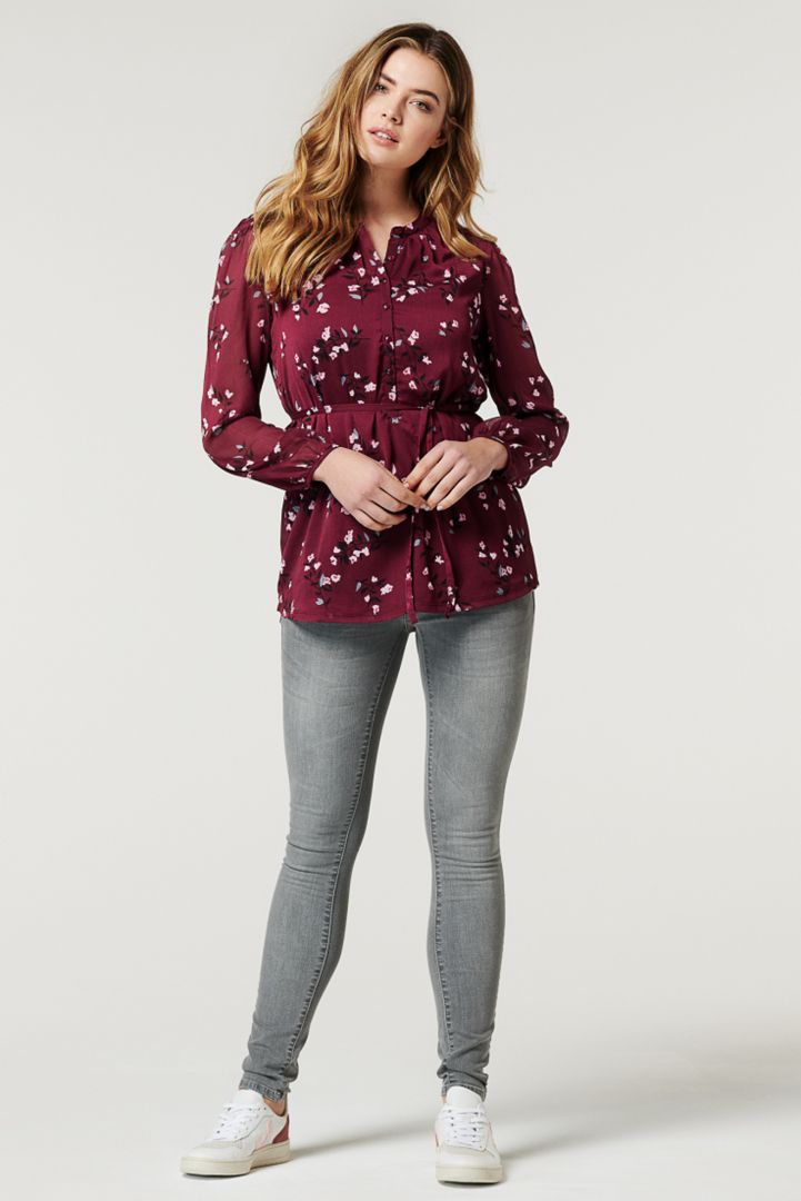 Eco Maternity and Nursing Blouse with Floral Print