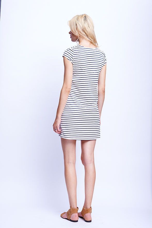 Shift Dress with Stripes