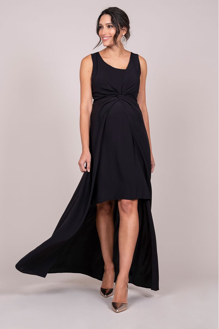 Maternity evening dress with knot detail