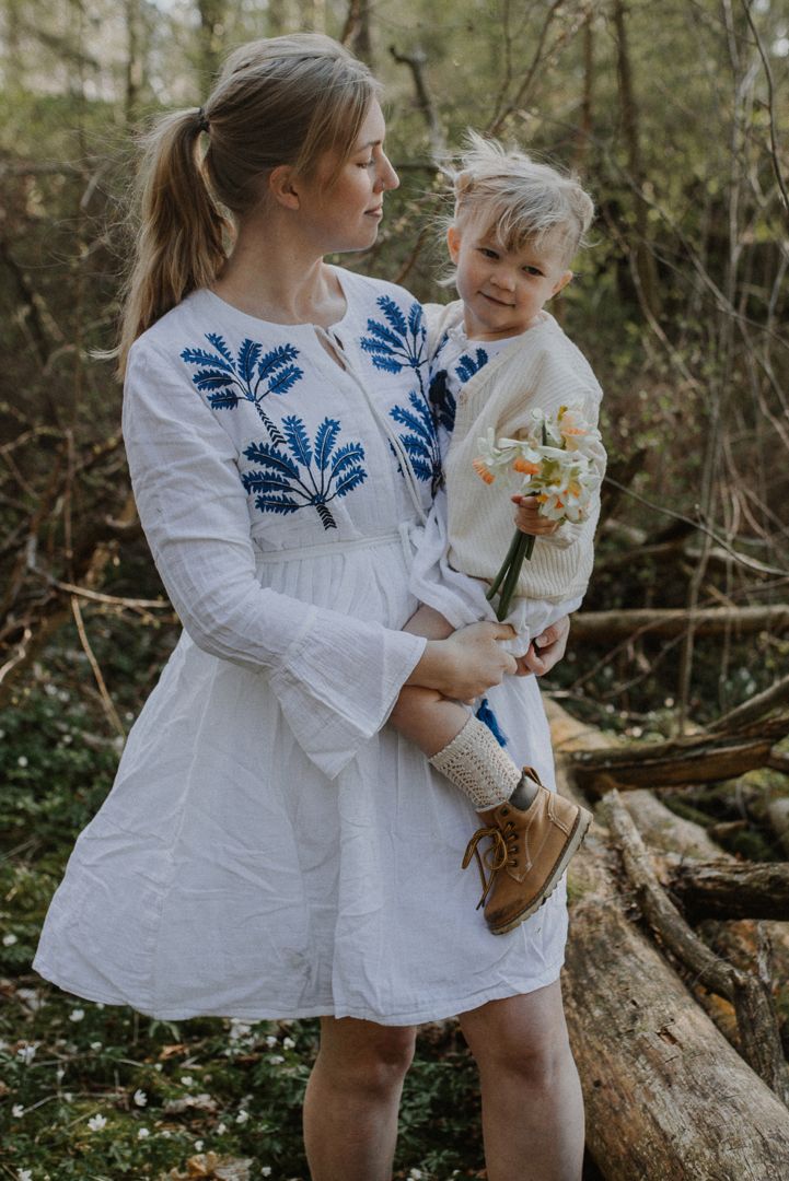 Maternity and Nursing Dress Oceanic White
