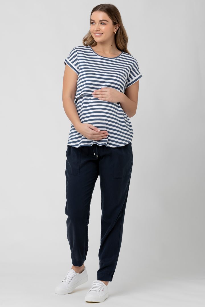 Maternity and Nursing Shirt Striped navy / white