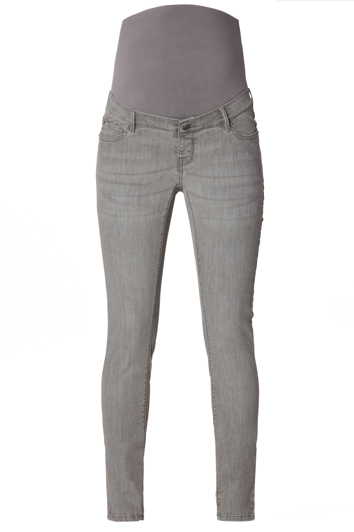 Skinny Maternity Jeans with Overbelly Waistband grey