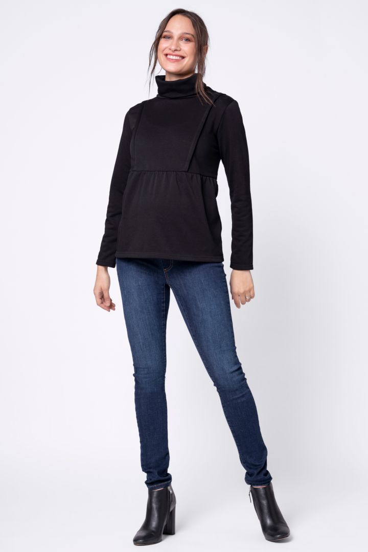 Maternity and Nursing Tunic with Turtleneck