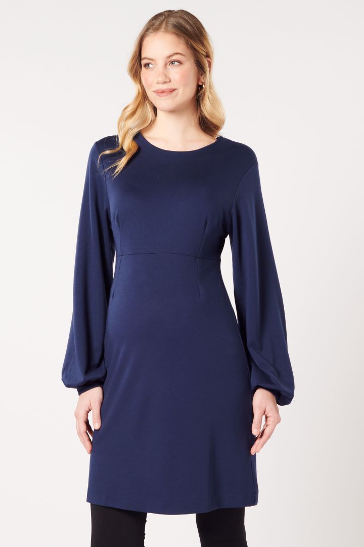 Ecovero Maternity Dress with Balloon Sleeves