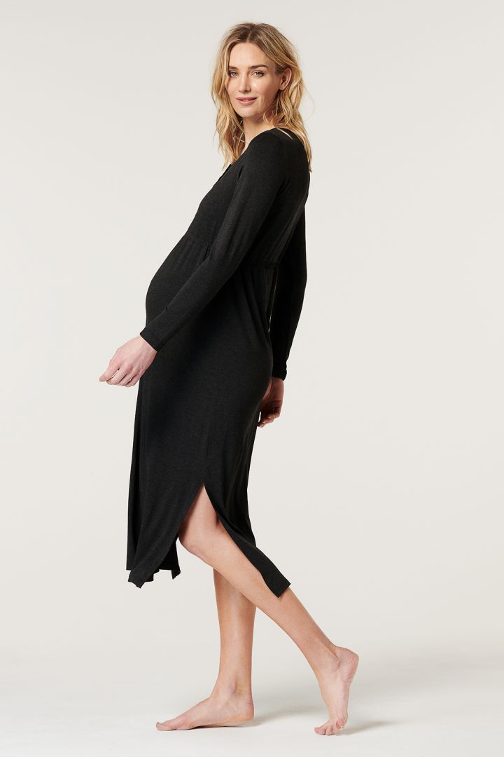 Ecovero Maternity Dress with Side Slits