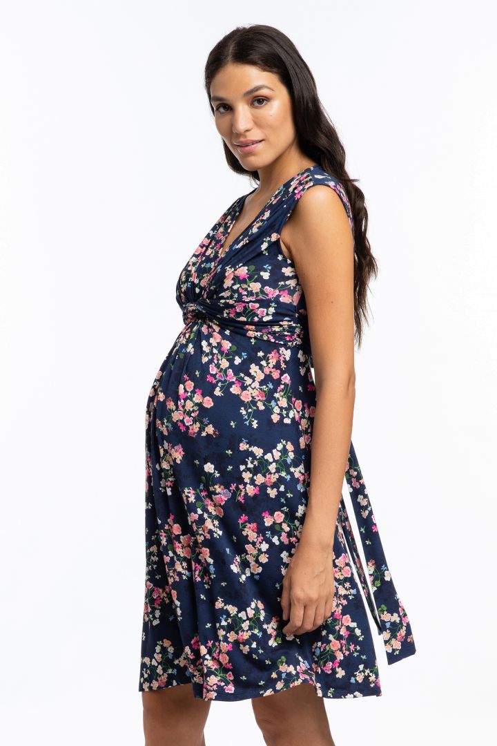 Ecovero Maternity and Nursing Dress Summer Night Print