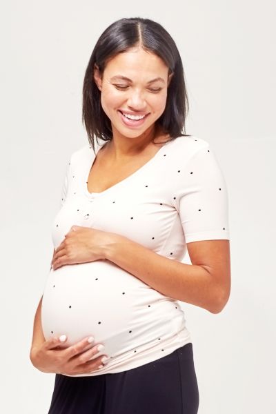 Henley Maternity and Nursing Shirt white