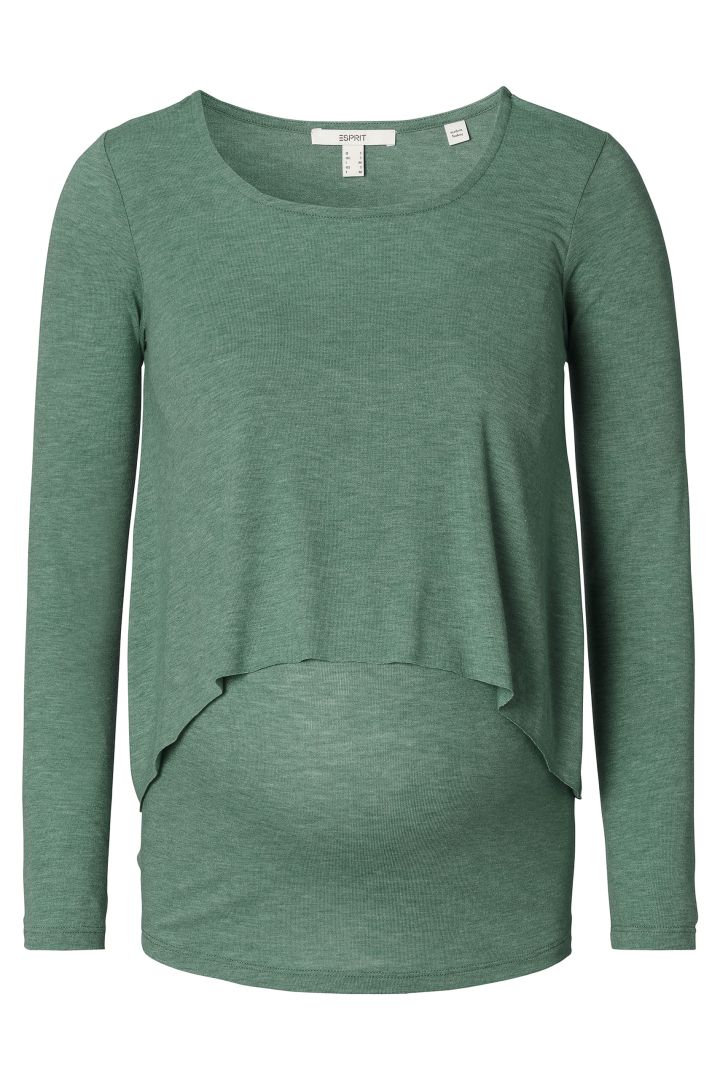 Eco Double Layer Maternity and Nursing Nhirt sage