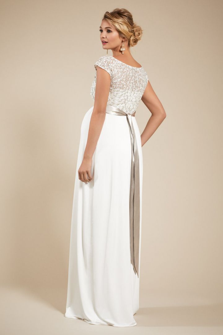 Maternity Wedding Dress with Sequined Top Long