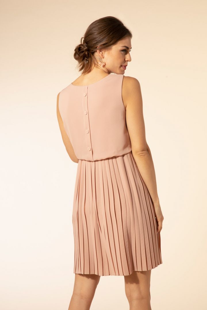 Maternity and Nursing Dress with Pleated Skirt rose