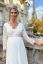 Preview: Maternity Wedding Dress with 3/4 Lace Sleeves and pleated Skirt